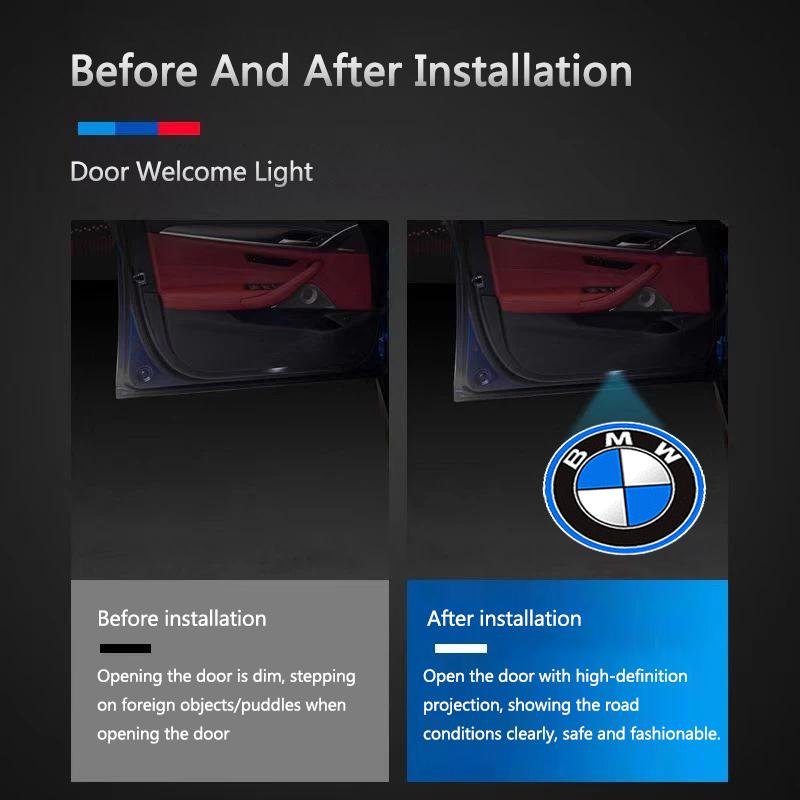 Для BMW M Sport M2 M3 M4 M5 M6 E46 E90 E60 F10 F30 E39 E36 F20 E87 Модные приветственные огни для дверей автомобиля, проекционные огни с логотипом