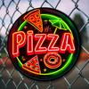 Яркая Неоновая PIZZA Металлическая Вывеска дюймовая Круглая Настенное Искусство Прочная Водонепроницаемая Устойчивая к Выцветанию для Дома Бара Кафе Гаража Декор