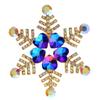 Female Fashion Rainbow Crystal Snowflake Brooches For Women Luxury Yellow Gold Silver Color Alloy Round Brooch Safety Pins