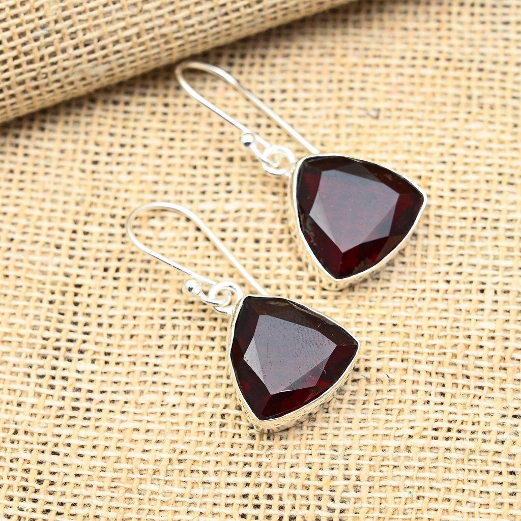 Восхитительные серьги из стерлингового серебра 925 пробы ручной работы с драгоценным камнем красного граната для женщин