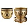 Brass Feng Shui Bowl Sculpture Table Centerpiece Money Pot Bai Fu Bowl Treasure Basin for Decoration Cornucopia Desk Dining Room