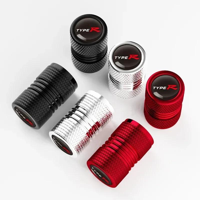 AAAKX1 4Pcs Car TypeR Tire Wheel Valve Caps Tyre Rim Stem Covers For Honda Civic TYPE R CRV HRV Accord Fit Accessories