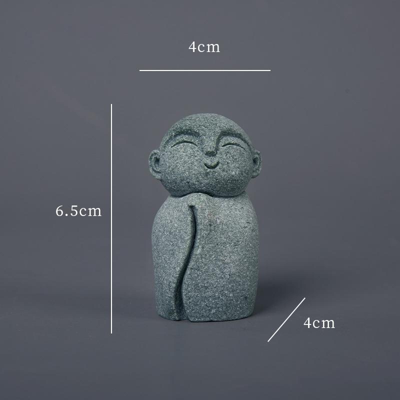 Miniature Statues Small Monk Figurines 4 Piece Resin Meditation Room for Study Tabletop Gifts Sets