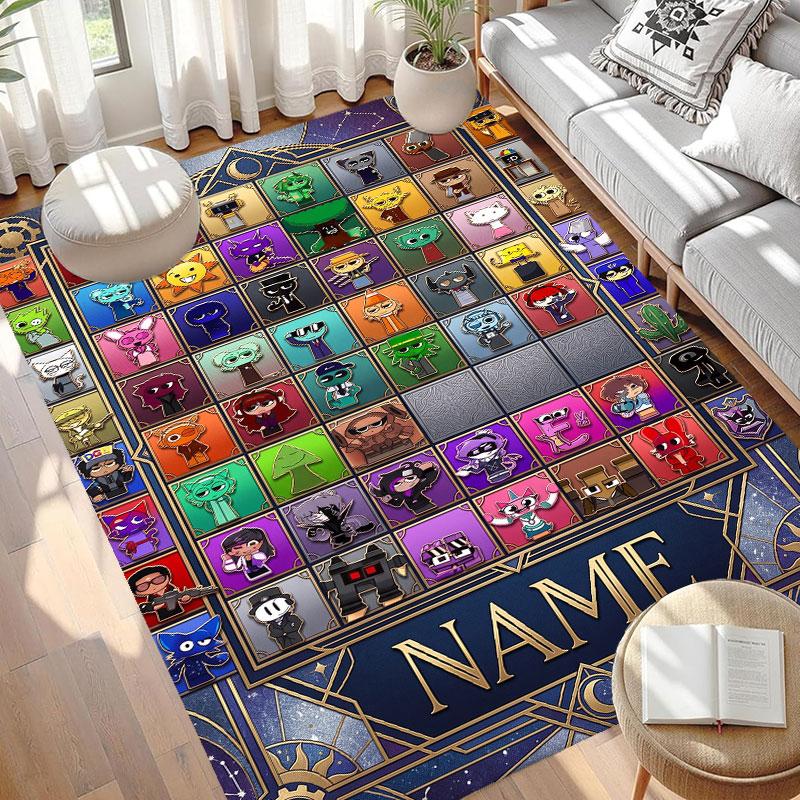 Custom Name Personalized Game Sprunki Print Carpet, Versatile Home Decor Rug, for Playroom, Apartment, Balcony, Entryway, Hallway Gift