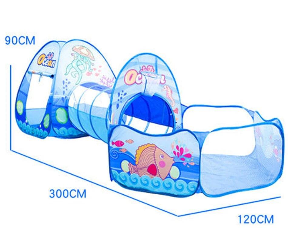 3 In 1 Baby Tent Playpen with Tunnel Children Ball Pool Large Portable Kids Tent Ball Pit Crawling Tunnel Kid Playground House