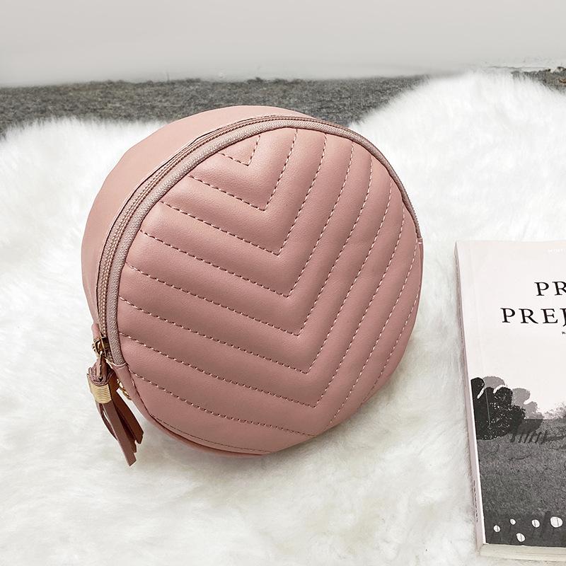 Вышитая маленькая круглая сумка простая модная сумка-мессенджер женская плечевая круглая сумка