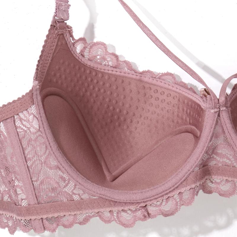 Однотонный кружевной бюстгальтер с цветочным принтом на бретельках, бюстгальтер с мягкой подкладкой на косточках, женское нижнее белье, чашка B