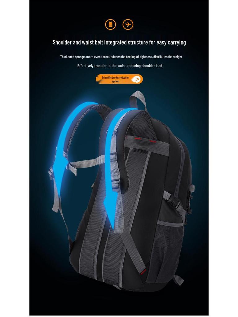 40L Fashionable Outdoor Sports Backpack for Autumn/Winter - Unisex Laptop & Student School Bag