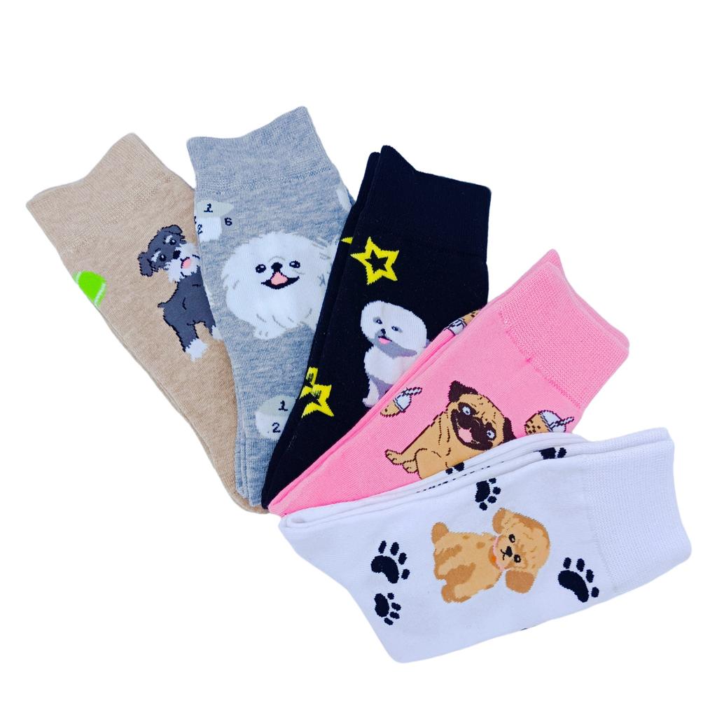 Новая коллекция мультяшных шнауцеров «Счастливый щенок», милые носки средней длины, удобные, дышащие, мужские и женские