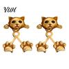 Dainty Cat Relief Accessories 1 Pair Cute Funny Earrings for Women, Teens Girls, Exquisite Metal Texture Studs Mini Animal Stud Earrings, Statement
