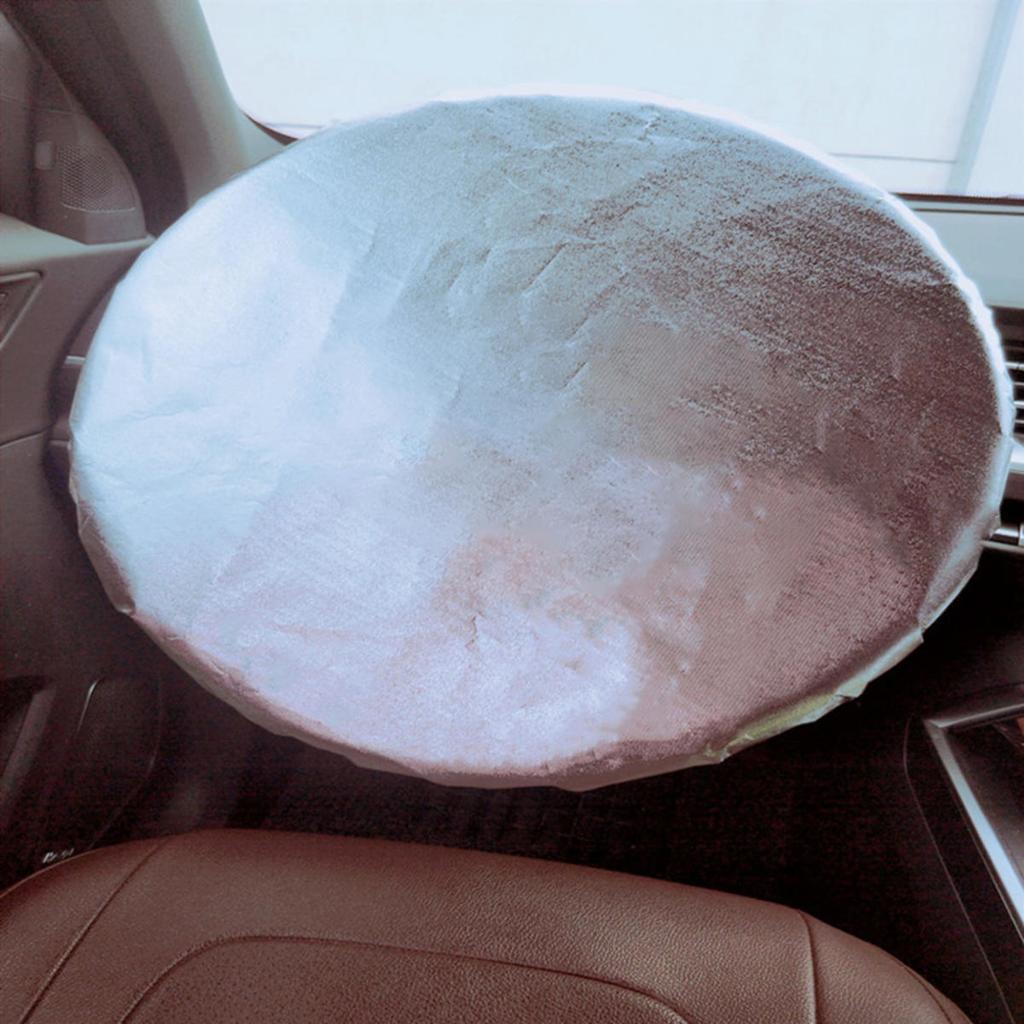 Автомобильный чехол-шторка от солнца на руль Ткань с серебристым покрытием Защита от солнца Чехол на руль Предотвращает перегрев Защищает руль Использование в салоне автомобиля