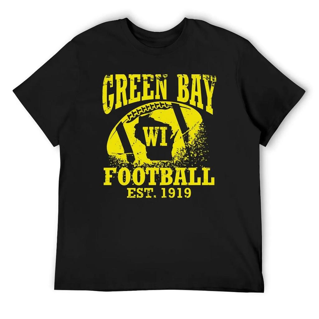 Green Bay Football T-Shirt Plus Size Tops Anime T Shirts Vintage T Shirts Oversized Plain Black T Shirts Men