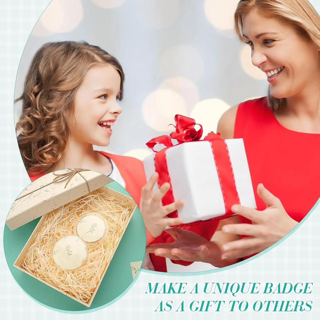 Acrylic Circle Badge Making Kit Pin Button Backs Craft Supplies Round Name Tag Blanks DIY Crafting Materials