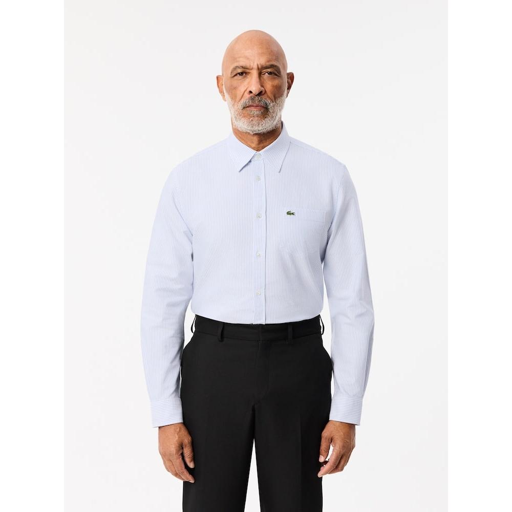Lacoste Мужская рубашка Oxford Stripe Ch7552 54n E7b q2nCh7552 54nE7b