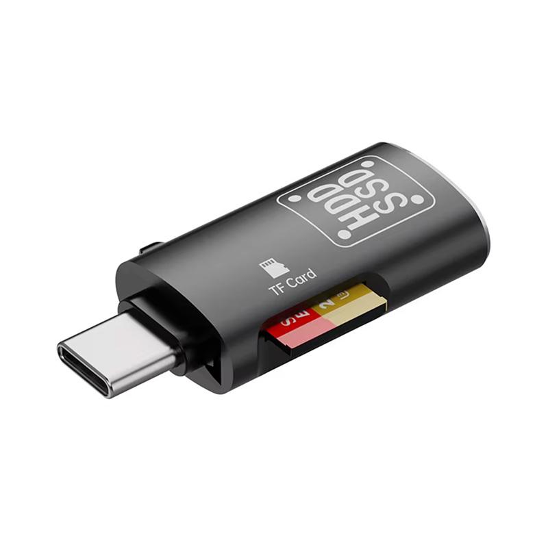 Высокоскоростной кард-ридер Micro SD TF Type-C для iPhone 15 Huawei Мобильного Телефона PD Зарядный Док-станция Кабель-адаптер