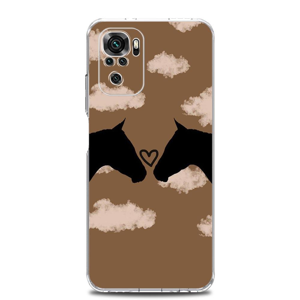 Чехол для телефона с рисунком лошади для Xiaomi Redmi Note 13 12 5G 9S 9 8 10 11 Pro Plus 4G 9T 13C 12C10C 9C 9A 7 Pro, прозрачный чехол