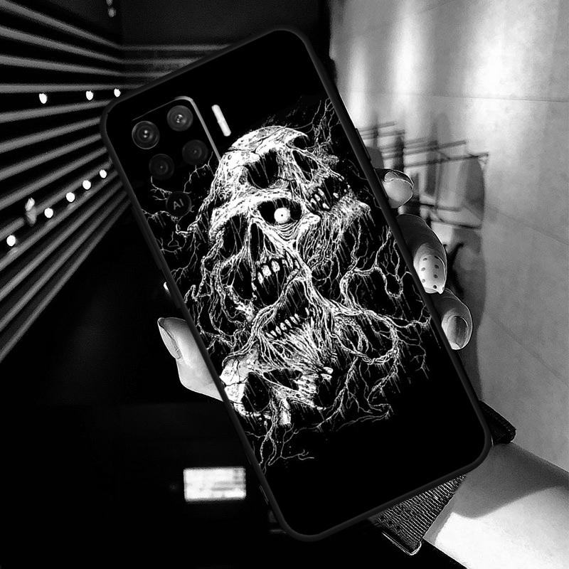 Готический Модный Чехол-Череп Для OPPO A96 A76 A16 A94 A74 A54 A53 A57 S A15 A52 A72 A93 A5 A9 A31 A17 A77 A78 Чехол