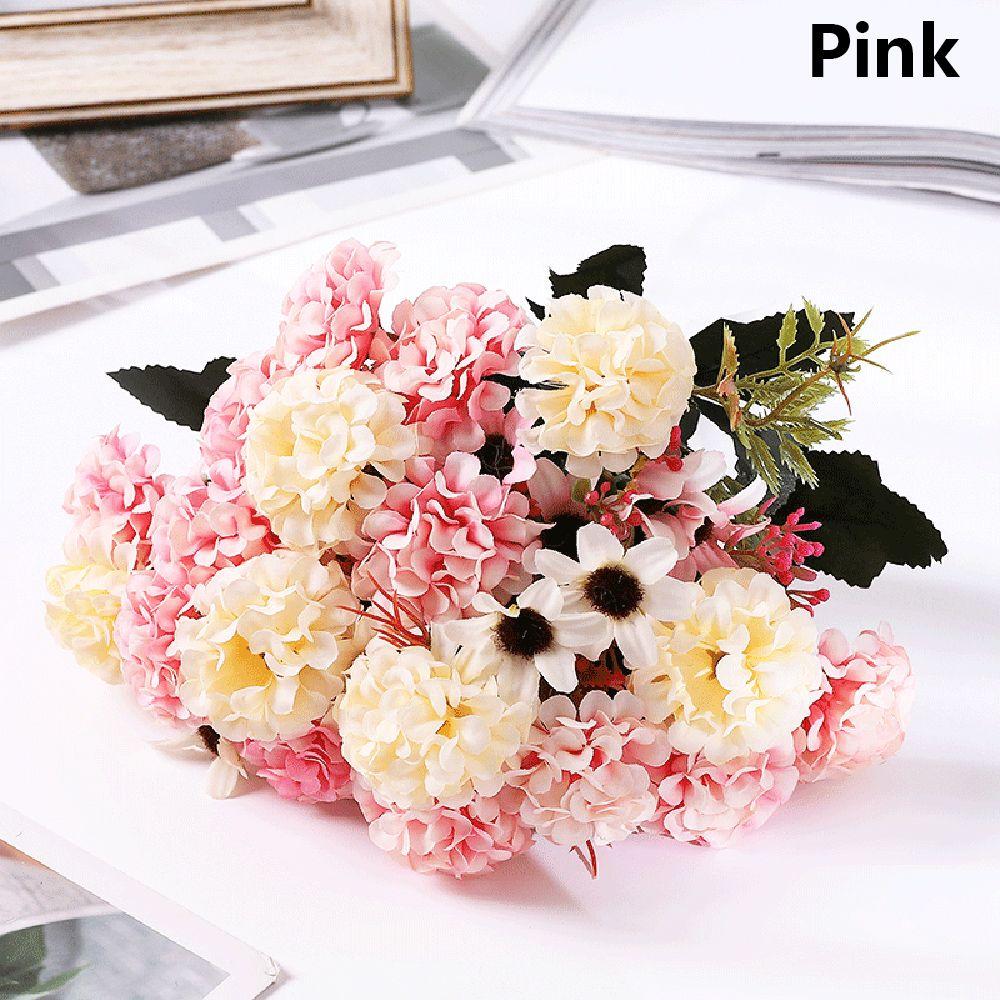 Украшение Сделай сам Поделки Настольный декор Ретро Шелковая роза Гортензия Пион Искусственный цветок Искусственный букет