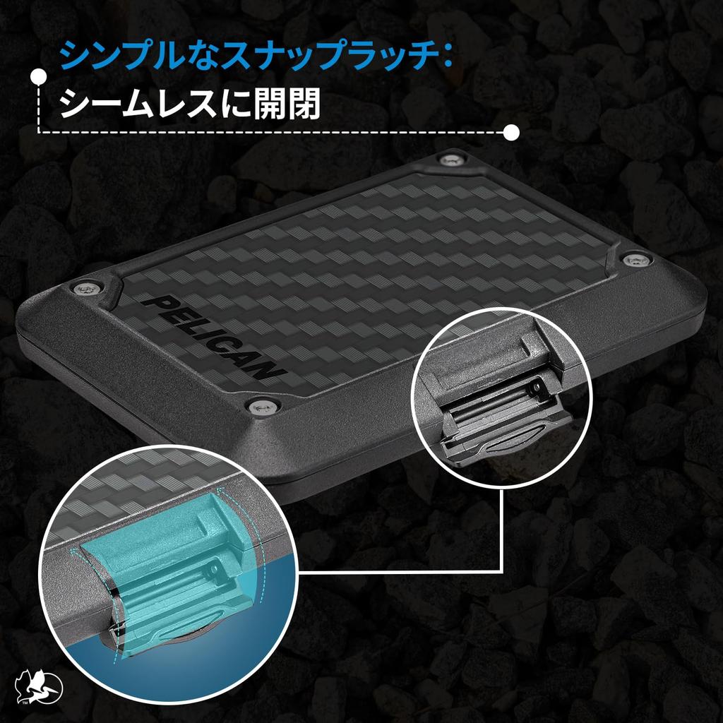 PELICAN Кошелек для карт MagSafe IPX4 Водостойкий, Кевлар, Блокировка RFID PP051214 (для iPhone 12–15)