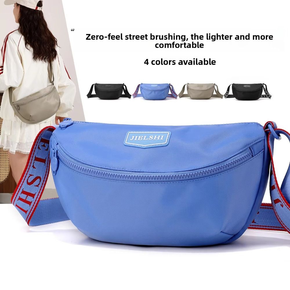 Nylon Crossbody Bag Ultra Lightweight Simple Design Single Shoulder Bag Large Capacity Small Backpack Outdoor Activities
