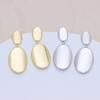 S925 Silver Needle Oval Earrings for Women - Elegant, Smooth, Light Luxury, Real Gold Color Retention.