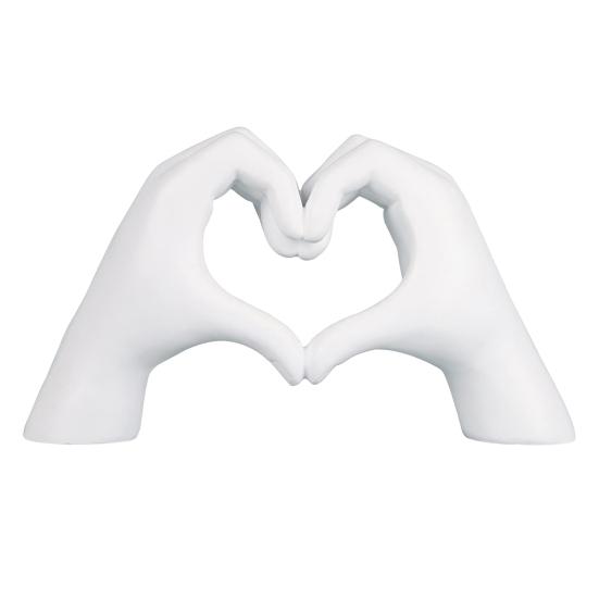 Love Heart Hand Figurine Heart-shaped Gesture Resin Statue Sculpture Home Office Wedding Party Desktop Decoration Ornament