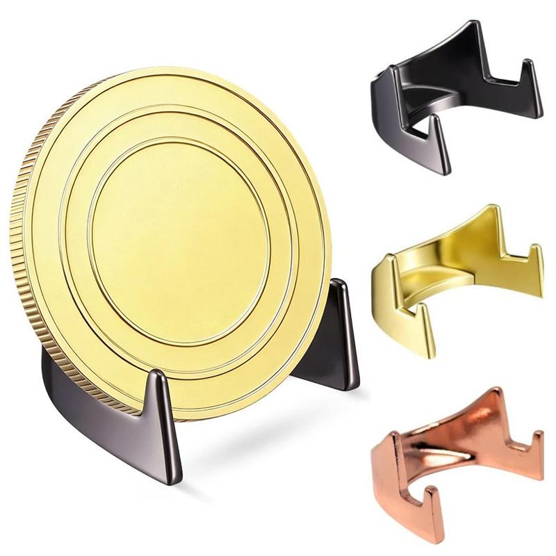 Zinc Alloy Coin Display Stand Scratch Resistant 1Pcs Military Coin Storage Rack for Desktop Collection Showcase Ideal Gift for Veterans