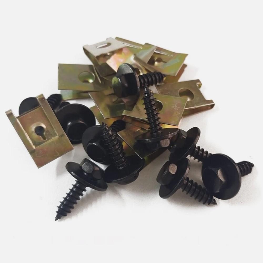 U Nut Clips Fastener Gasket Kit Car Metal Screw Body Fender Bumper Retainer X 20