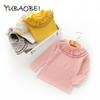 Children Clothing Spring Autumn Long Sleeve Tops Baby Girls Turtleneck T-shirts Girl Bottoming Lace Shirts Kids Cotton Clothes