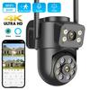 4K 8MP WiFi Камера видеонаблюдения 4MP 4-кратный цифровой зум PTZ IP Двойной объектив ИИ Детекция человека Наружная камера безопасности Приложение ICSEE