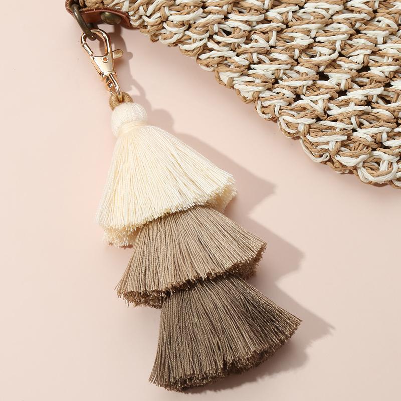 Bohemian Multicolor Handmade Layered Tassel Keychain Simple Key Ring Fit Women Girls Handbag Accessorie Jewelry Gift
