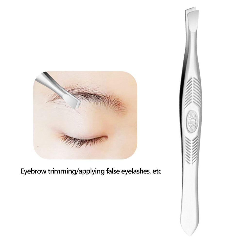 12PCS Straight Mouth/Diagonal Eyebrow Grooming Tweezers Eyelash Tweezers  Makeup Application