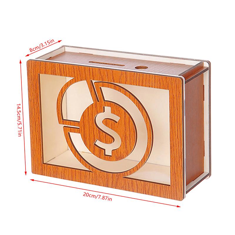 Декоративная копилка из натурального дерева со счетчиком, копилка ручной работы для творческих детей, цель по экономии денег 10000 евро