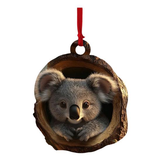 Christmas Animal Ornament Cartoon Forest Animal Hanging Decoration 2D Flat Acrylic Pendant for Christmas Tree Decor