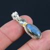 Подвеска из натурального лабрадорита, серебро 925 пробы, драгоценный камень голубой топаз, подвеска ручной работы, ювелирный подарок на День святого Валентина
