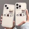 Забавный мультяшный рабочий кот и собака прозрачный чехол для телефона iPhone16 15 14 13 12 11 Pro Max Mini XR XS X 14Plus тонкий мягкий силиконовый чехол