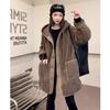 Lamb Cashmere Coat Female Autumn Winter Fashion Patchwork Fake Two Hoodie Hoodie Loose Matching Woolen Coat Solid Color
