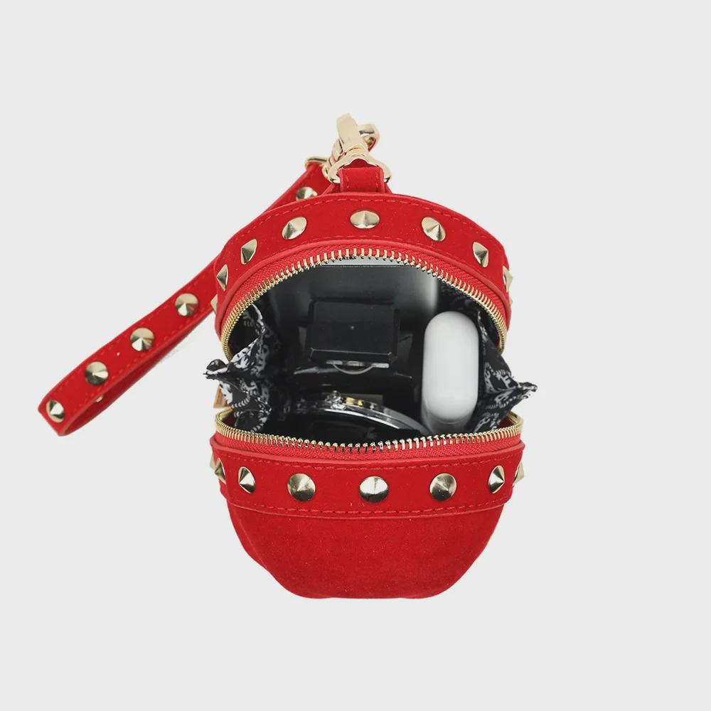Корейская поясная сумка с заклепками в стиле панк и ретро-черепом - блестящая мини-сумка унисекс