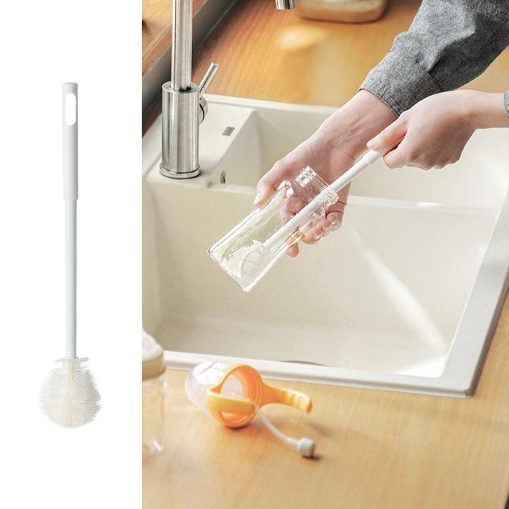 Long Handle Cup Brush Folding Brush Head Cleaning Brush New Glass Cleaner  Feeding Bottle