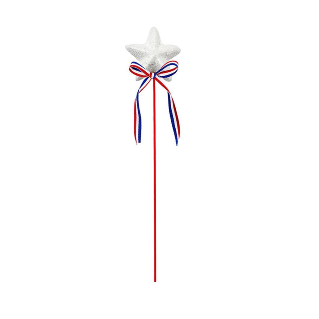 Independence Day Five-pointed Star Decoration Red, And Blue Five-star Bow Star Stick Plug American Independence Day Party Decoration