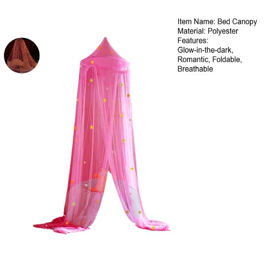 1 компл. купольный балдахин для кровати, складной светящийся в темноте полиэстеровый балдахин со звездами и принцессой, декор для спальни, предметы домашнего обихода