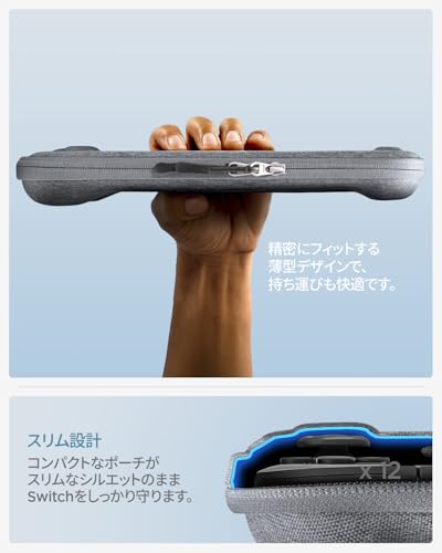 Spigen Switch 2 (2025) Чехол для переноски, вмещает 12 игровых карт, компактный и тонкий дизайн с ремешком, совместим с чехлом Classden 2 Switch 2 (AGP10197) (С