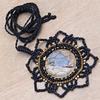 Necklace Macrame Agate Handmade Pendant Necklace Natural Thread Choker Jewelry
