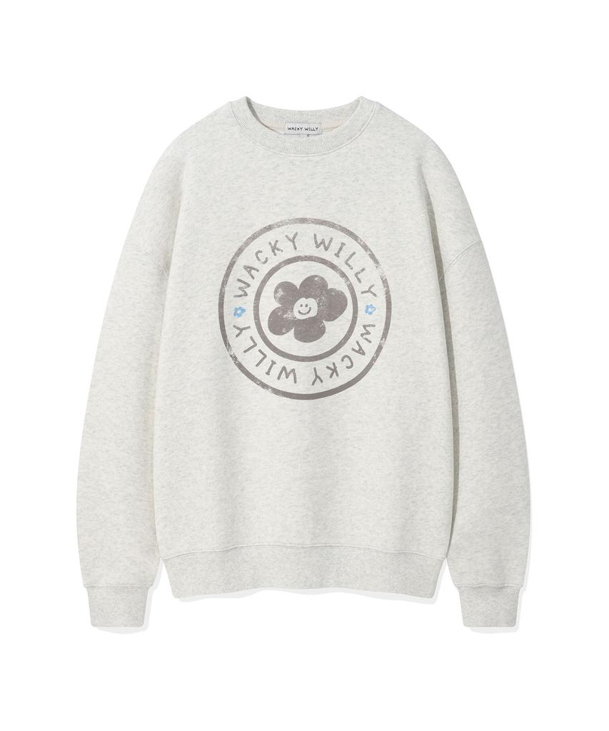 WACKY WILLY Women'S Lily Circle Graphic Sweatshirt Oatmeal