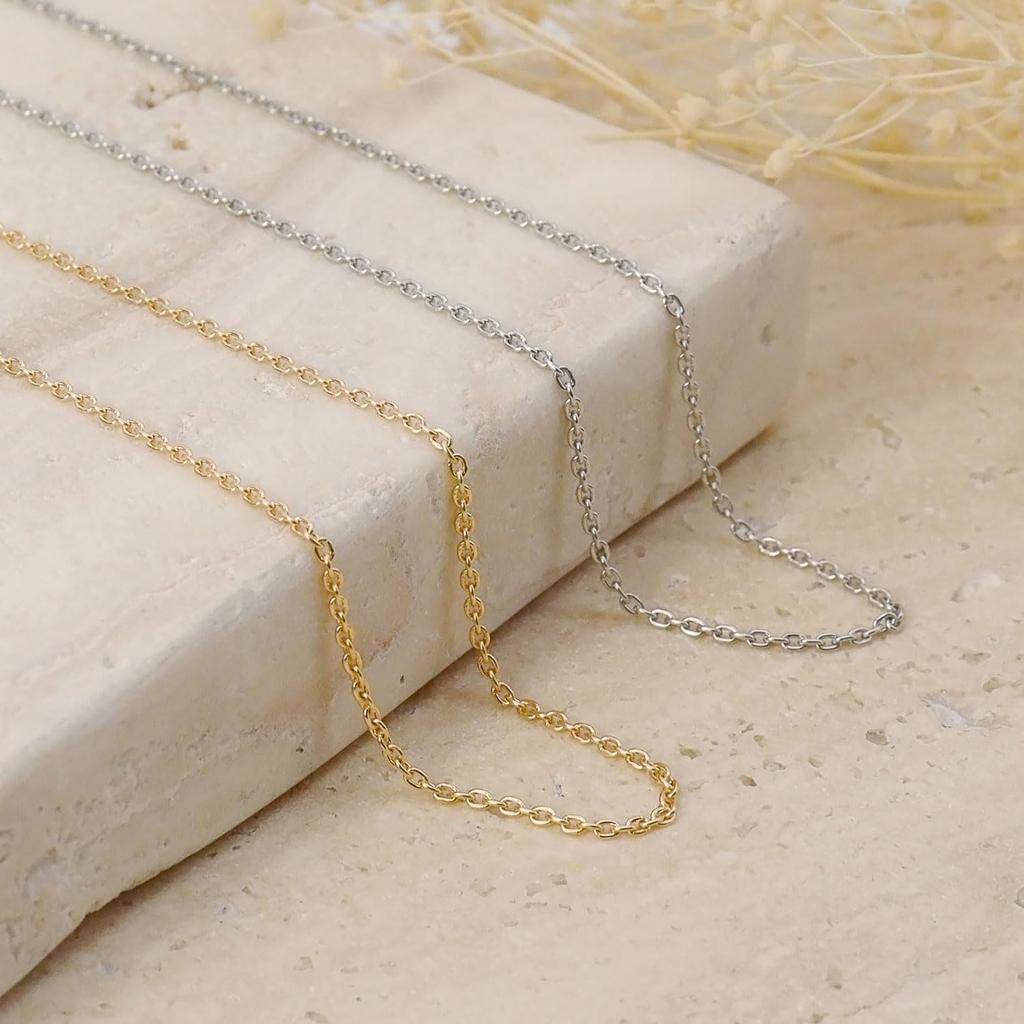 Chain Necklace Gold 18K K18 Round Azuki Slide Adjuster Chain Length Adjustable Width Length 45cm [Lara Christie] 1.1mm Approx. 2.2g Lc97-0027