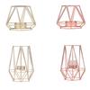 Gold Iron Candleholders Geometric Candlestick Tealight Votive Candle Cup Home Decoration