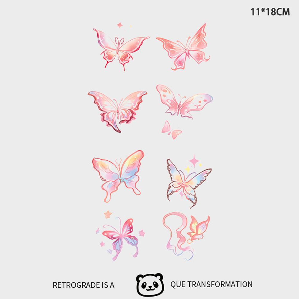 Девушка Красочная Бабочка Тату Наклейка Нишевая Тату Полуперманентная Наложенным Платежом Наклейка Тату Наклейка F9F6