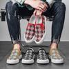 Fashion Vintage Print Canvas Loafers Men Slip On Casual Shoes Men Comfortable Men's Vulcanised Shoes Flat Sneakers 2024 Chaussure Hommes