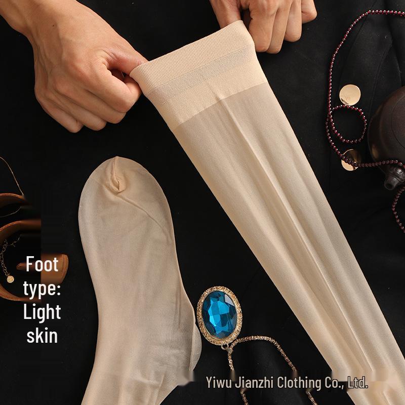 Женские ультратонкие чулки выше колена, которые можно обрезать по размеру, с нескользящей пяткой для красивых ног