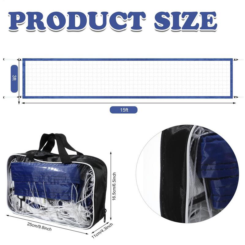 Волейбольная сетка для бассейна Переносная 15x3 фута Замена волейбольной сетки Принадлежности для бассейна Сверхпрочные спортивные аксессуары для двора